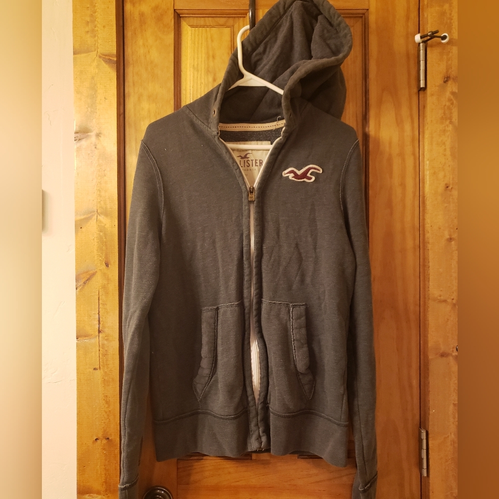 Hollister Zip up Hoodie-Gray